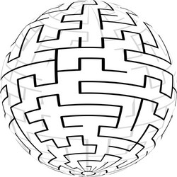 sphere with random irregular lines icon symbol vector image