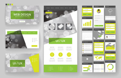 Website design template and interface elements vector