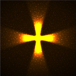abstract shining cross with glowing rays vector image