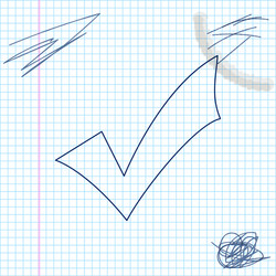 check mark line sketch icon isolated on white vector image