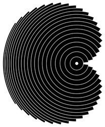 circular abstract monochrome design element vector image
