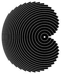 Circular abstract monochrome design element vector