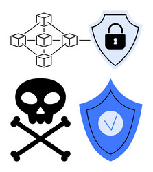 cybersecurity concepts with blockchain encryption vector image