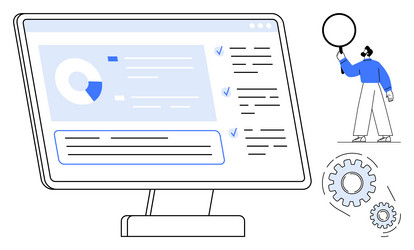 dashboard display with analytics and user vector image