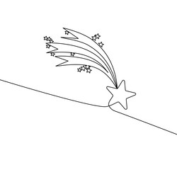 Draw a continuous line of stars shining meteor vector