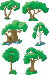 Tree Collection - Diverse Tree Illustrations vector image