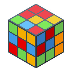 colorful 3d puzzle cube with mixed color squares vector image