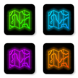 glowing neon line location forest on a map vector image