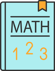 Math textbook color icon vector