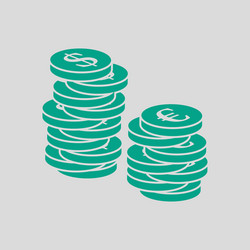 Stack of coins icon vector