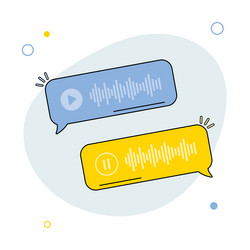 voice messages icon with sound wave message vector image