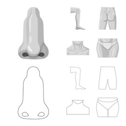 isolated object of human and part symbol set vector image