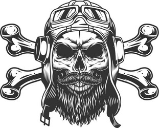 Military Skull Pilot Helmet Vector Image
