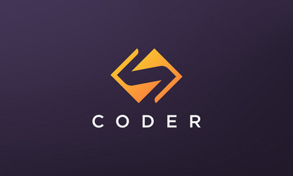 programming code technology logo in a simple vector