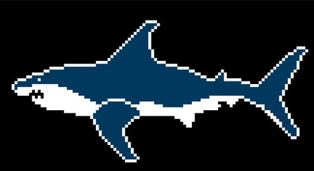 Shark in style pixel vector