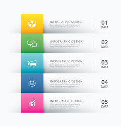 5 data infographics tab paper index template vector image