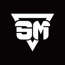 sm logo monogram with triangle shape rounded vector image