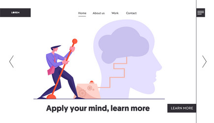 creativity and searching solution website landing vector image