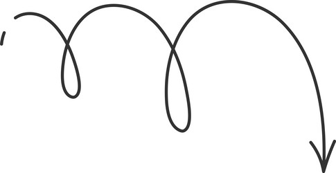 Curved arrow doodle Royalty Free Vector Image - VectorStock