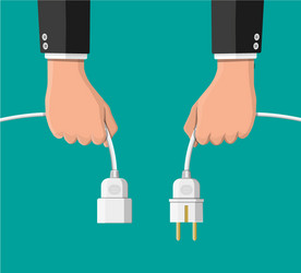 Electrical outlet and plug unplugged vector