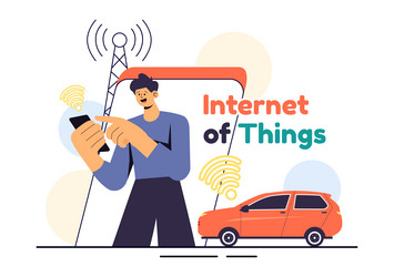 internet of things iot featuring technology smart vector image