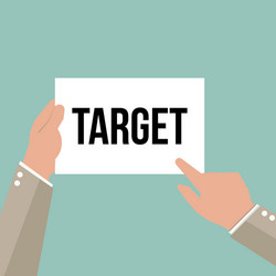 Man showing paper target text vector