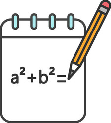 Notebook with math formula color icon vector