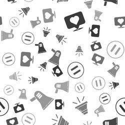 set like and heart speaker volume pause button vector image