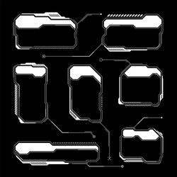 white futuristic hud ui elements sci-fi user vector image