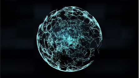 abstract 3d illuminated distorted mesh sphere vector image