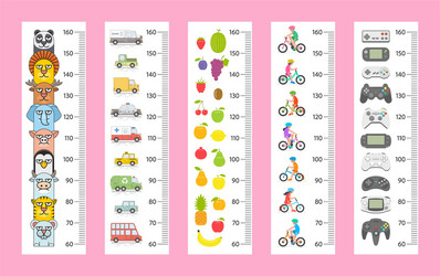 Height measure measuring ruler children growth Vector Image