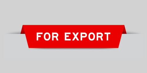 red color inserted label with word for export vector image