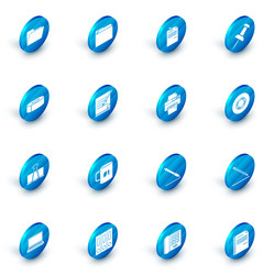 set document folder note paper with pinned vector image
