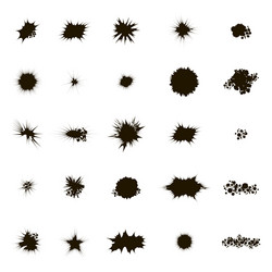 set of different ink blob isolated on white vector