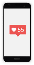 smartphone likes and comments vector