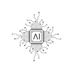 artificial intelligence circuit line style vector image