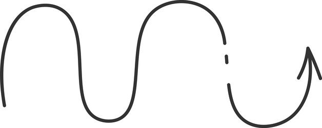 Curved arrow doodle Royalty Free Vector Image - VectorStock