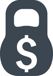 Financial power flat icon Royalty Free Vector Image