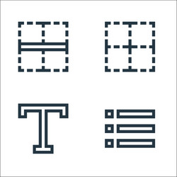 Text editor line icons linear set quality vector