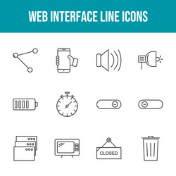 Unique web interface line icons set vector