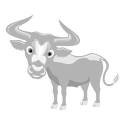 Cute bull icon vector