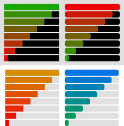 Progress load bar templates set at 8 stages steps vector