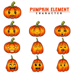 Pumpkin face expression vector