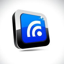 rss 3d square button vector image