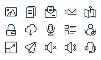 Ui line icons linear set quality vector