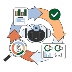 help of artificial intelligence for business ai vector image