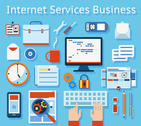 internet service business concept graphic design vector