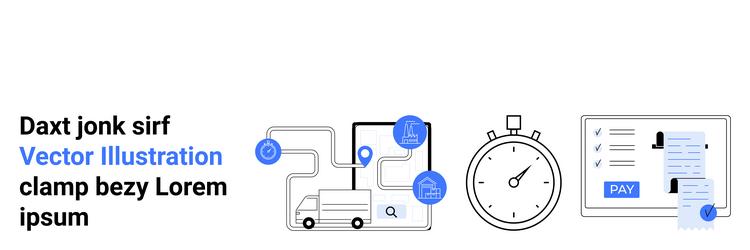 logistics automation with route mapping time vector image