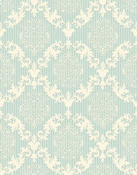 Light blue swirls damask seamless pattern Vector Image