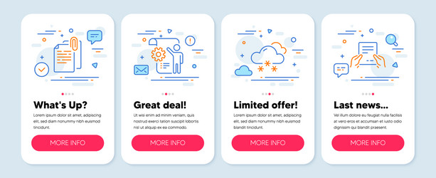 set science icons such as document attachment vector image